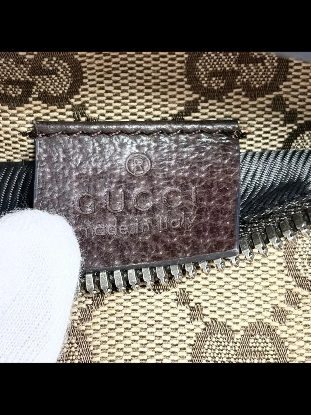 Gucci Beige & Brown GG Canvas Belt Bag